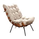 Ver imagem 4 de Poltrona Costela com Puff Base Fixa para Sala, Quarto