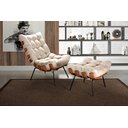 Ver imagem 1 de Poltrona Costela com Puff Base Fixa para Sala, Quarto