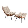 Poltrona Costela com Puff Base Fixa para Sala, Quarto - 2