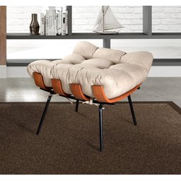 Poltrona Costela com Puff Base Fixa para Sala, Quarto - 7