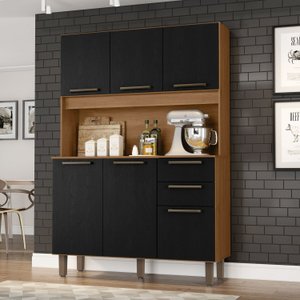 Armário para Cozinha 6 Portas 2 Gavetas 120cm