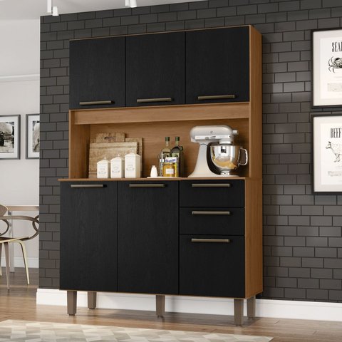 Armário para Cozinha 6 Portas 2 Gavetas 120cm