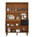 Ver imagem 4 de Armário para Cozinha 6 Portas 2 Gavetas 120cm Preto/Cinamomo/Catedral