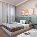 Ver imagem 1 de Cama Infantil Montessoriana Casal Sol Marrom/Branco/Carvalho Mel