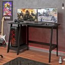 Ver imagem 1 de Mesa Escrivaninha Escritório Gamer com Espaço p/Cpu 120cm x 74cm Preto