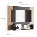 Ver imagem 3 de Painel para TV até 42 Polegadas com Nichos Gaia - Preto Fosco / Cinamomo