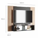 Ver imagem 3 de Painel para Tv até 42 Polegadas com Nichos Gaia - Preto Fosco / Cinamomo