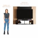 Ver imagem 4 de Painel para TV até 42 Polegadas com Nichos Gaia - Preto Fosco / Cinamomo