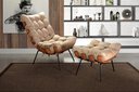 Ver imagem 1 de Poltrona Costela com Puff Base Fixa para Sala, Quarto Marrom