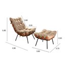 Ver imagem 3 de Poltrona Costela com Puff Base Fixa para Sala, Quarto