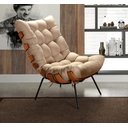 Ver mais imagens de Poltrona Costela com Puff Base Fixa para Sala, Quarto