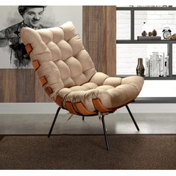Poltrona Costela com Puff Base Fixa para Sala, Quarto - 8