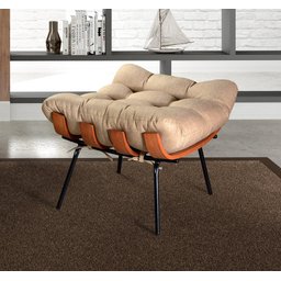 Poltrona Costela com Puff Base Fixa para Sala, Quarto - 7