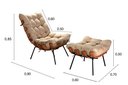 Ver imagem 3 de Poltrona Costela com Puff Base Fixa para Sala, Quarto Marrom