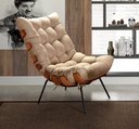 Ver mais imagens de Poltrona Costela com Puff Base Fixa para Sala, Quarto Marrom