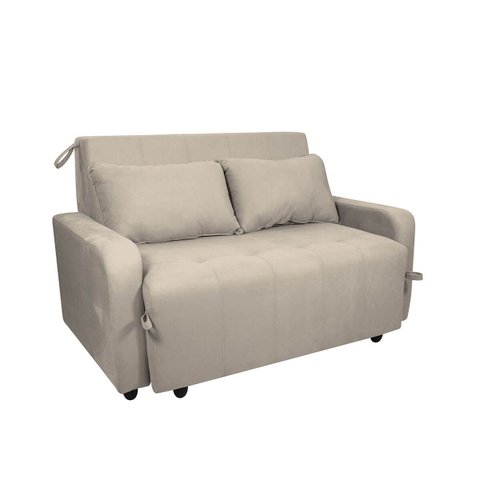 Sofá Cama Any 1.40 2 Lugares Ideal para Sala de Visitas:suede Bege