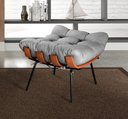 Ver mais imagens de Poltrona Costela com Puff Base Fixa para Sala, Quarto Cinza