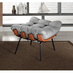Poltrona Costela com Puff Base Fixa para Sala, Quarto - 8
