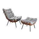 Ver imagem 2 de Poltrona Costela com Puff Base Fixa para Sala, Quarto