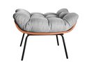 Ver imagem 6 de Poltrona Costela com Puff Base Fixa para Sala, Quarto Cinza