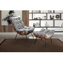 Ver imagem 1 de Poltrona Costela com Puff Base Fixa para Sala, Quarto