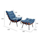 Ver imagem 3 de Poltrona Costela com Puff Base Fixa para Sala, Quarto