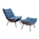 Ver imagem 1 de Poltrona Costela com Puff Base Fixa para Sala, Quarto