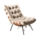 Ver imagem 4 de Poltrona Costela com Puff Base Fixa para Sala, Quarto