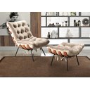 Ver imagem 1 de Poltrona Costela com Puff Base Fixa para Sala, Quarto