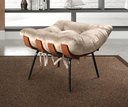 Ver imagem 6 de Poltrona Costela com Puff Base Fixa para Sala, Quarto Bege Claro