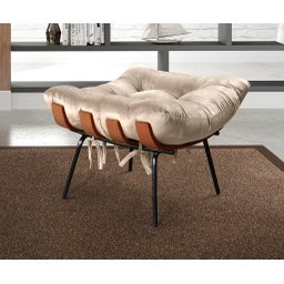 Poltrona Costela com Puff Base Fixa para Sala, Quarto - 6