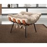 Poltrona Costela com Puff Base Fixa para Sala, Quarto - 6