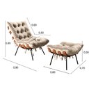 Ver imagem 3 de Poltrona Costela com Puff Base Fixa para Sala, Quarto