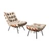 Poltrona Costela com Puff Base Fixa para Sala, Quarto - 2