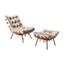 Ver imagem 2 de Poltrona Costela com Puff Base Fixa para Sala, Quarto