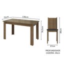 Ver mais imagens de Conjunto Sala de Jantar Mesa Tampo de Vidro 6 Cadeiras Rustic-sintético Preto
