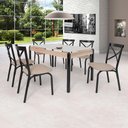 Ver imagem 7 de Conjunto de Mesa com 6 Cadeiras para Cozinha Tampo Retangular Vidro Karina Ciplafe Preto