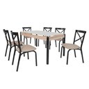 Ver imagem 1 de Conjunto de Mesa com 6 Cadeiras para Cozinha Tampo Retangular Vidro Karina Ciplafe Preto