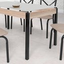 Ver imagem 5 de Conjunto de Mesa com 6 Cadeiras para Cozinha Tampo Retangular Vidro Karina Ciplafe Preto