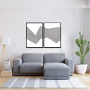 Ver imagem 4 de Quadro Decorativo Abstrato Linhas Kit 2 Quadros
