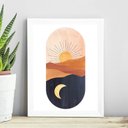 Ver imagem 2 de Quadro Boho Day And Night 24x18cm:madeira Branca