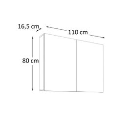 Espelheira de Banheiro Nature 110cm Estilare Esp4034 Carvalho - 3