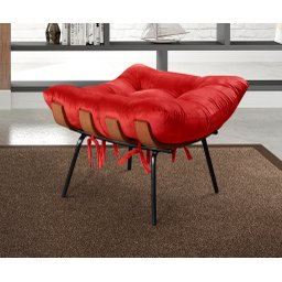 Poltrona Costela com Puff Base Fixa para Sala, Quarto - 6