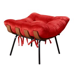 Poltrona Costela com Puff Base Fixa para Sala, Quarto - 5
