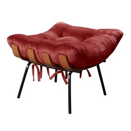 Poltrona Costela com Puff Base Fixa para Sala, Quarto - 4