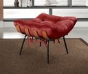 Ver imagem 6 de Poltrona Costela com Puff Base Fixa para Sala, Quarto Vermelho Bordô