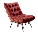 Ver imagem 5 de Poltrona Costela com Puff Base Fixa para Sala, Quarto Vermelho Bordô