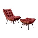 Ver imagem 2 de Poltrona Costela com Puff Base Fixa para Sala, Quarto