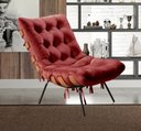 Ver imagem 7 de Poltrona Costela com Puff Base Fixa para Sala, Quarto Vermelho Bordô
