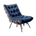 Ver imagem 4 de Poltrona Costela com Puff Base Fixa para Sala, Quarto